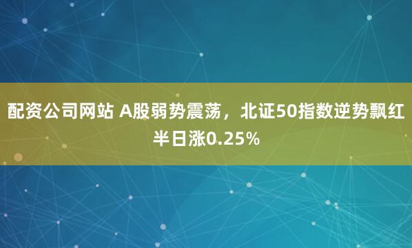 配资公司网站 A股弱势震荡，北证50指数逆势飘红半日涨0.25%